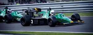 A picture of a Formula 1 car racing on a track, an exciting event which you can learn how to watch live in Canada!