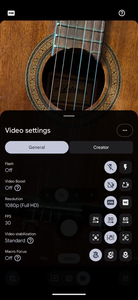 Réglages vidéo du Pixel 11 Pro Fold avec 4K, 60 images par seconde et stabilisation.