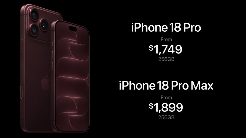 iPhone 18 Pro and iPhone 18 Pro Max Canadian prices starting at $1,749 and $1,899 CAD