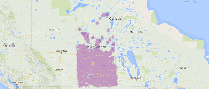 Sasktel' network coverage Sasktel' network coverage